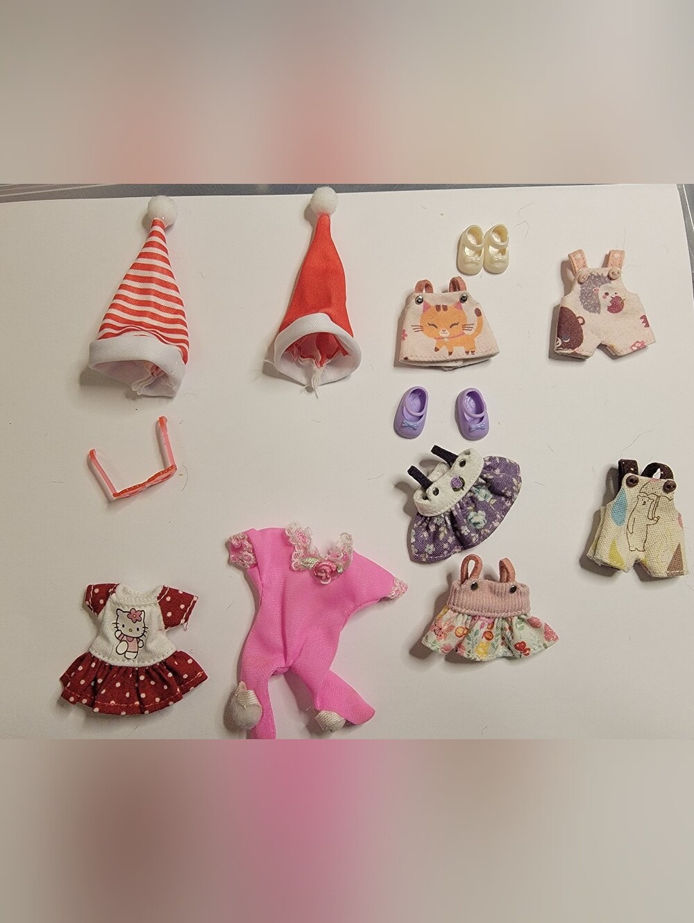 Chelsea Kelly Doll Clothes Lot 9pc 4in Barbie Little Sister Overalls Dresses
